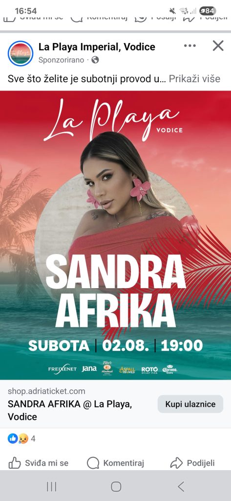Sandra Afrika u Vodicama – Spektakularni koncert na plaži La Playa 2 ...